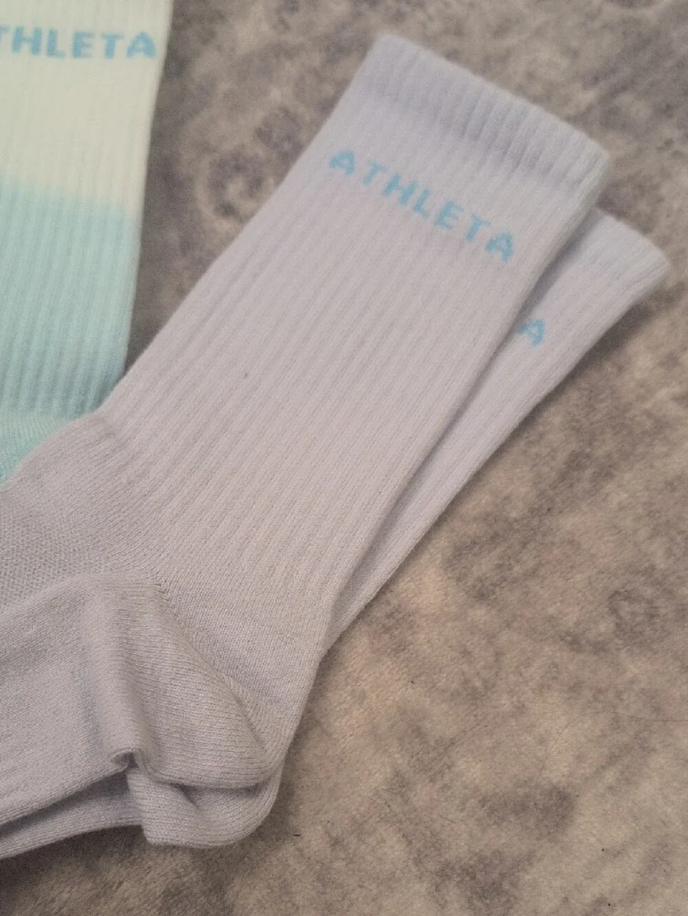Athleta Kids 3-Pack Crew Socks in White, Light Blue & Pastel Blue